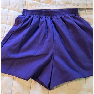 Pacific Connections Shorts L Nylon Neon Purple Vtg High-Waisted Retro 80's 90's